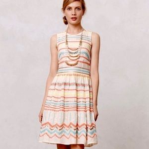 Anthropologie Sunglow Stripes dress, size 2P
